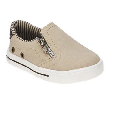 Imagem de Tênis Slip on Infantil Menino Iate Zíper - Pequito, 33, Bege