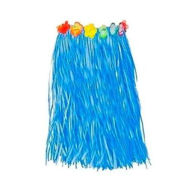 Imagem de Fantasia Saia Havaiana Hula Hula Colorida Adulta 60 Cm - Fantasias Car