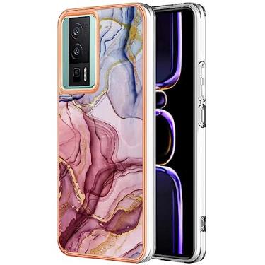 Imagem de Dinglijia Capa de telefone para Xiaomi Poco F5 Pro 5G, TPU macio + padrão de mármore IMD design fino proteção de câmera e tela para meninas e mulheres capa para Xiaomi Poco F5 Pro 5G, BKC Rose