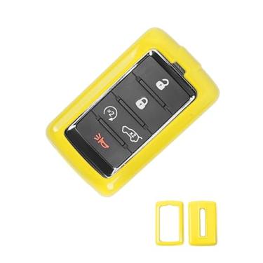Imagem de Hoolcar Capa para chaveiro, porta-chaves, capa protetora inteligente com controle remoto, adequada para Jeep Grand Cherokee 2021-2024, amarela