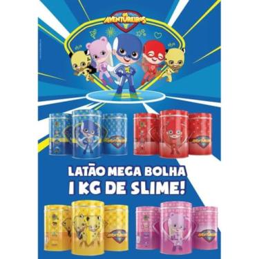 Imagem de Gelástica Latão Mega Bolha - Slime Super Elástico 1kg, Atóxico, Oficial dos Aventureiros, Textura Macia e Segura, Ideal para Criar Bolhas Gigantes, Brincar com Criatividade e Fazer Desafios Divertidos