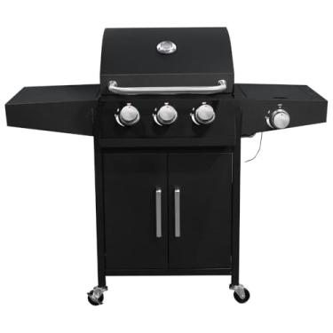 Imagem de Churrasqueira a Gás 3 Queimadores Centrais 1 Lateral Americana a Bafo Carrinho
