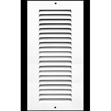 Imagem de HVAC Premium 10 cm x 45 cm [abertura do duto] Grade de ar de retorno de aço estampada plana - parede lateral e teto - capa de duto de ventilação HVAC - branca [dimensões externas: 14,75 L x 40,8 cm