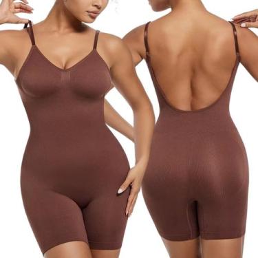 Imagem de Body Macaquinho Cinta Modeladora Costa Aberta Modela Bumbum - SOPHIA M