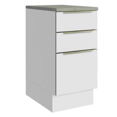 Imagem de Balcão 40Cm 3GVT Branco/Branco Veludo Lux Madesa Branco