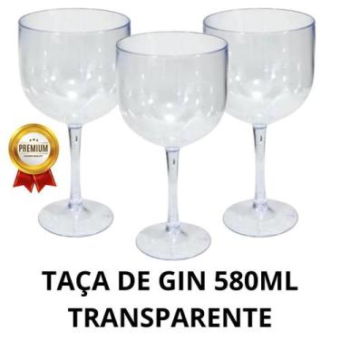 Imagem de Taça gin cristal transparente acrilico premium 580ml festa eventos lis