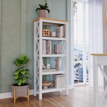 Imagem de Estante para Livros 4 Prateleiras Madeira Maciça 138cmx62cm Vanilla Ye