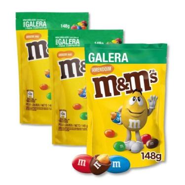 Imagem de M&Ms Amendoim E Chocolate Mars Kit 3 Unidades De 148G