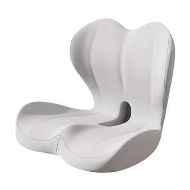 Imagem de KiBcsLic Almofada de assento de espuma viscoelástica antiderrapante para carro, tapete ortopédico multifuncional para cóccix e coluna para motoristas de, Cinza Claro