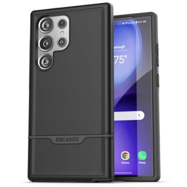 Imagem de ENCASED Capa robusta para Samsung Galaxy S24 Ultra - Capa protetora híbrida de grau militar [proteção contra impactos de 3 metros], preta (série Rebel 2024) (S24 Ultra)