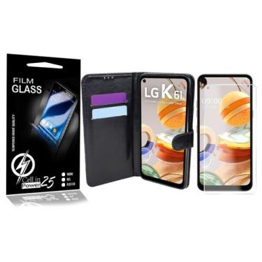 Imagem de Película Vidro + Capa Carteira PRETA LG K61 LMQ630BAW 6.5 - Cell In Po