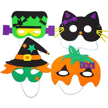 Imagem de 4E's Novelty Halloween Crafts for Kids Bulk 24 Pack, Self Adhesive Mask Foam Craft Kit Fall Crafts, School Home Group Activities, Party Supplies, Classroom Arts & Crafts