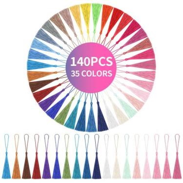 Imagem de Tassels Bookmark Bulk 140 unidades, cores variadas, 13 cm NIUBIER