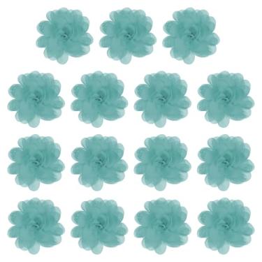 Imagem de YELARXI Flores de chiffon, apliques de tecido de costura, apliques de flores de chiffon - adequado para (mulheres/artesanato faça você mesmo/tiaras/acessórios de cabelo/casamento/festa/corsage) pacote