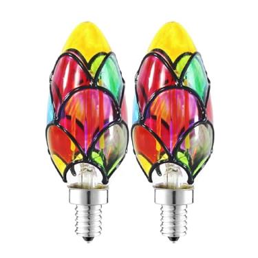 Imagem de Lâmpada de LED Edison Glass C35, E12 Base Padrão 3,5 Watts Heatless C35 Lâmpadas de LED para festa em casa, sala de recreação, varanda, jardim, decoração de Natal pacote com 4