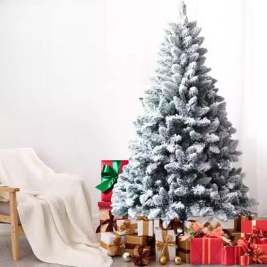 Imagem de Árvore de Natal Nevada Pés de Metal Reforça Flocada de Neve Premium Luxo (2,4m)