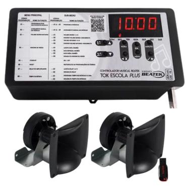 Imagem de Kit 5 Sirenes Musical Tok Escola Plus Inclusiva C 2 Cornetas Preto