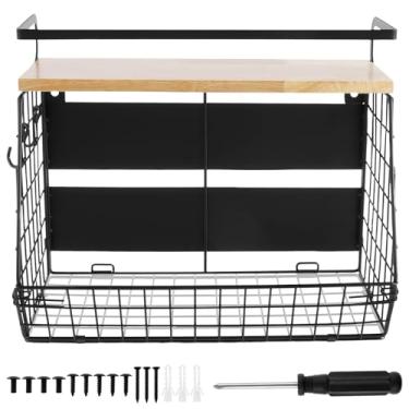 Imagem de Prateleira magnética de geladeira com tampa de madeira, caixas de armazenamento de batatas e cebolas, prateleira de cozinha, suporte magnético de especiarias de grande capacidade para armário de