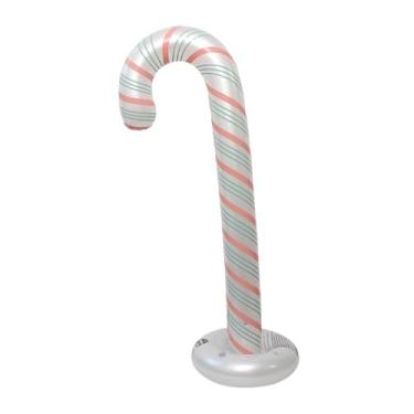 Imagem de shamjina Enfeite de Natal inflável, bastão de doces, suprimentos para festa, decoração de Natal versátil para shoppings, vitrines, entrada de festivais, Style E