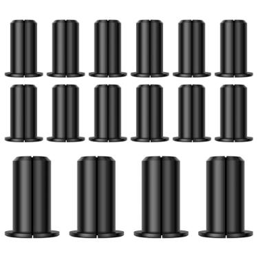 Imagem de 16 peças de ilhós de parede para cabo Starlink de borracha de 19 mm de diâmetro, ilhós de silicone, à prova d'água, acessórios de roteamento para organizar cabos de proteção (preto)