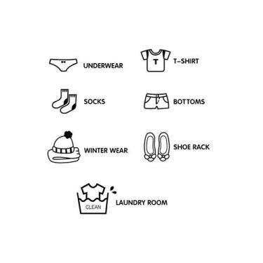 Imagem de 14pcs Decoração de Casa Guarda-roupa Adesivo Decalque Quarto Vinil Art