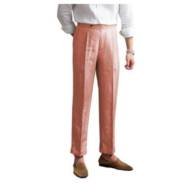 Imagem de Calças de linho BYLUNTA Vintage Summer leves para homens