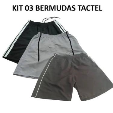 Imagem de Kit 3 Bermuda Masculina 38 ao 44 - Tactel Esportivas, Academia, Praia,