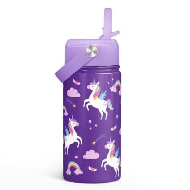Imagem de Botella SANDJEST 355 ml Unicornio para Niños Aislada de Acero Inoxidab