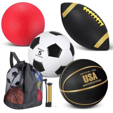 Imagem de Juego de 4 Pelotas Deportivas Lenwen con Bomba y Bolsa