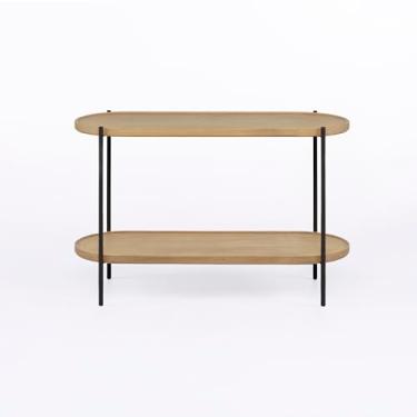 Imagem de Mesa Lateral Cantik 79,5 cm x 30 cm Mel Escuro/Dourado