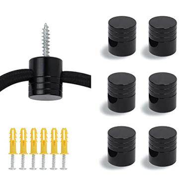 Imagem de GVOREE Gancho Swag para lustre luzes de teto cabo, gancho de lâmpada para pendurar luminária pendente pacote com 6 polido preto