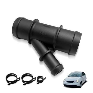 Imagem de 1C0121087E Conector de mangueira de arrefecimento do radiador de água com 3 peças de tubo para Audi TT VW Jetta IV Polo Seat Skoda (Regular)