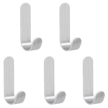 Imagem de Ganchos para casaco de parede, cabides de roupas, ganchos de aço inoxidável fixados na parede, ganchos resistentes para roupas, toalhas, chaves, carteiras, mochilas, chapéus, portas, cozinhas