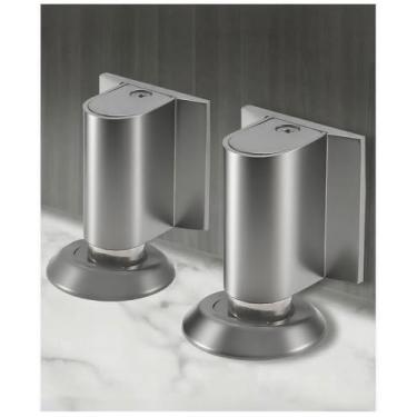 Imagem de MouMouPurr 2 pacotes de rolhas magnéticas para portas, rolha de cunha de porta para parte inferior da porta, sem furadeira, batentes invisíveis para portas internas, suporte magnético resistente para