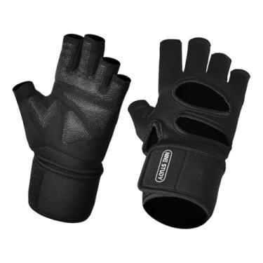 Imagem de Aymzbd Luvas de Treino, Luvas de Levantamento de Peso, Proteção Confortável para a Palma Da Mão, Meio Dedo, Adequadas para Corrida, Academia E Ciclismo, M