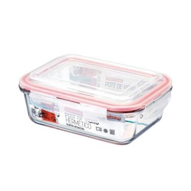Imagem de Pote Vidro Hermética Marmita Tampa Silicone 1040Ml Grande - Praticasa