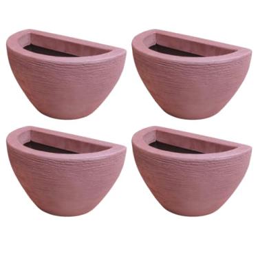 Imagem de Vasos Decorativos De Parede jardim varanda Meia Lua Escovado De Polietileno jardim vertical para Jardim Vertical, Acabamento Escovado - Para Varanda, Sala e Cozinha(Marrom)