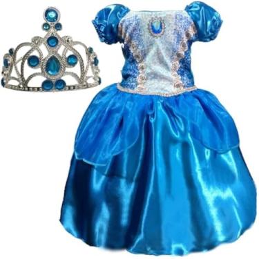 Imagem de Kit Infantil Fantasia Princesa Azul - G