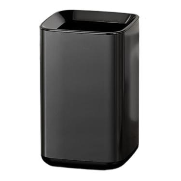 Imagem de uhyOHF Lixeira de banheiro de aço inoxidável - Lixeira quadrada de metal de 15L com cesta interna removível, lixeira superior aberta para uso doméstico, escritório e comercial (preto-9L