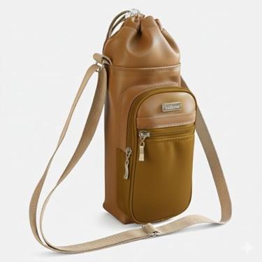 Imagem de Bolsa Térmica (CARAMELO COM OURO) GALANTE para Garrafa de 1,5 LITROS ml em Couro Sintético - Coleção Cores VERÃO 2026