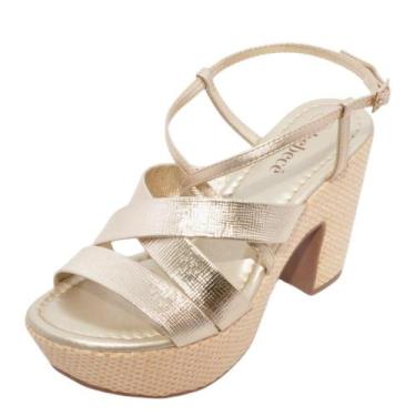 Imagem de Sandália Feminina Bebecê Salto Alto REF: T5118-147 NAPA GLAM, Dourado,
