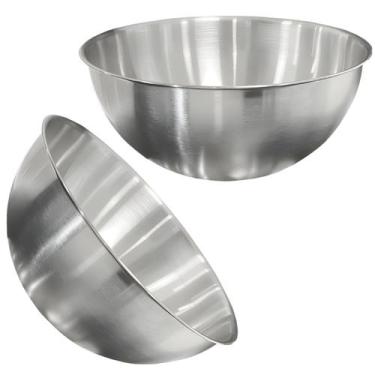 Imagem de Kit 2 Saladeira Escovada Bowl Tigela de Aço Inox Saladas Preparo de Al