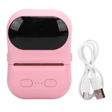 Imagem de Jiawu Impressora de Adesivos, Mini Impressora Térmica Portátil de Bolso, Máquina de Fazer Adesivos Sem Tinta Com Aplicativo, Fabricante de Etiquetas BT Impressão Instantânea (PINK)
