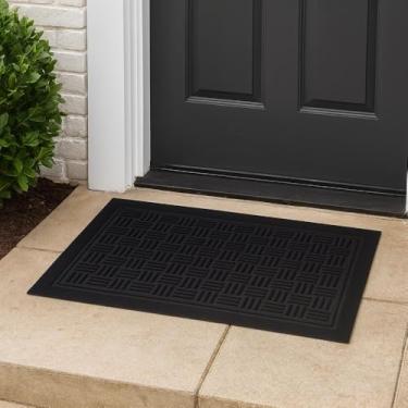 Imagem de Tapete De Entrada Capacho Residencial Vinil 60cm x 40cm Antiderrapante Home (6, Preto)