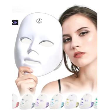 Imagem de Máscara Facial LED 7 Cores, Terapia de Fóton para Cuidados com a Pele, Tratamento Antienvelhecimento e Firmador