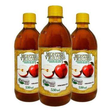 Imagem de Kit 3x Vinagre de Maçã Orgânico 530ml Montes Verdes