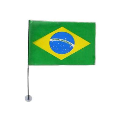 Imagem de Kit Bandeira Do Brasil com Ventosa 45x 27cm - 2 Unid. - UD25