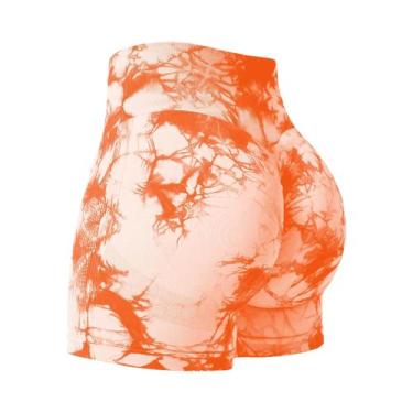 Imagem de Shorts De Fitness Femininos Tie Dye Em 16 Cores, Levanta Bumbum, Roupa