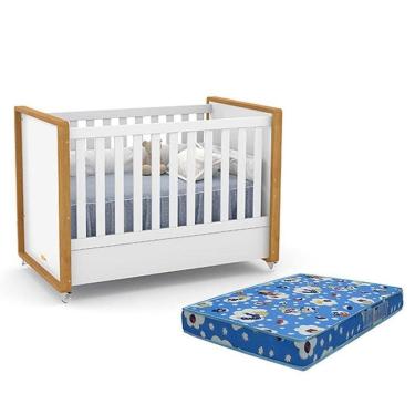 Imagem de Berço Americano Tutto Freijó Branco Soft Com Colchão Ortobom - Matic