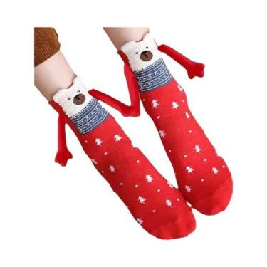 Imagem de Meias Magnéticas De Natal Para Casais Com Olhos De Desenho Animado Fof